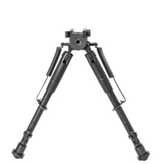 Scout-Pod® Tactical Spring-Lock Folding Bi-pods with Integrated Swivelable and Pivotable Picatinny/Weaver Mounting Deck, Height 7.3" - 9", SP-SL07