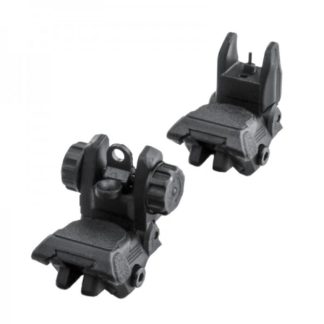 Tactical Low Profile Polymer Front and Rear Rifle Sight Set, Foldable Design-Black, MFLRS02