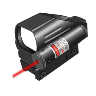 Tactical Red/Green Relflex Sight with 4 Reticles, Integrated Red Laser, Picatinny/Weaver Base,DS402LR
