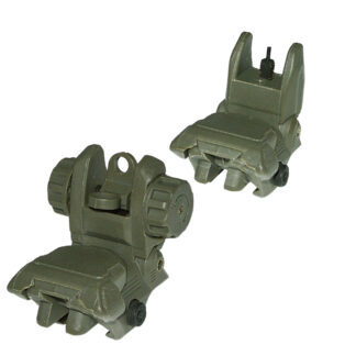 Tactical Low Profile Polymer Front &Rear Rifle Sight OffSet, Design, Green, MFLRS02-G