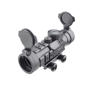 Sniper Low Profile Tactical 4X32 Prism Scope with  5” Extended Long Eye Relief, R/G/B Illuminated BDC Glass Reticle, Flip-up Lens Covers, TS4X32TB